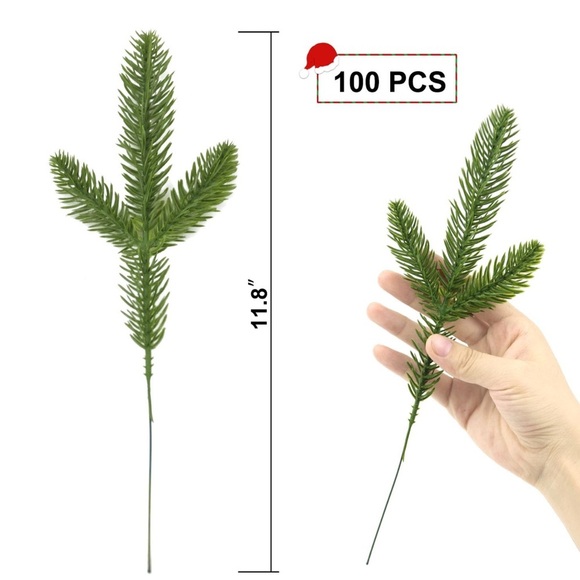 🆕 100 Pcs Artificial Christmas Branches - Picture 4 of 8